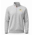 Toledo Heather Cloud Cotton Quarter Zip Pullover Light Grey