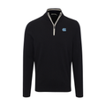 North Carolina Black with White Trim Luxury Touch Cotton and Cashmere Quarter Zip Sweater