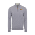 Northern Iowa Grey Melange Cashmere Touch Australian Merino Quarter Zip Sweater