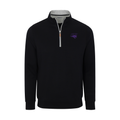 Northern Iowa Heather Cloud Cotton Quarter Zip Pullover Black with Light Grey Trim