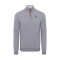 North Texas Grey Melange Cashmere Touch Australian Merino Quarter Zip Sweater