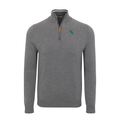 North Texas Grey with Grey Trim Luxury Touch Cotton and Cashmere Quarter Zip Sweater