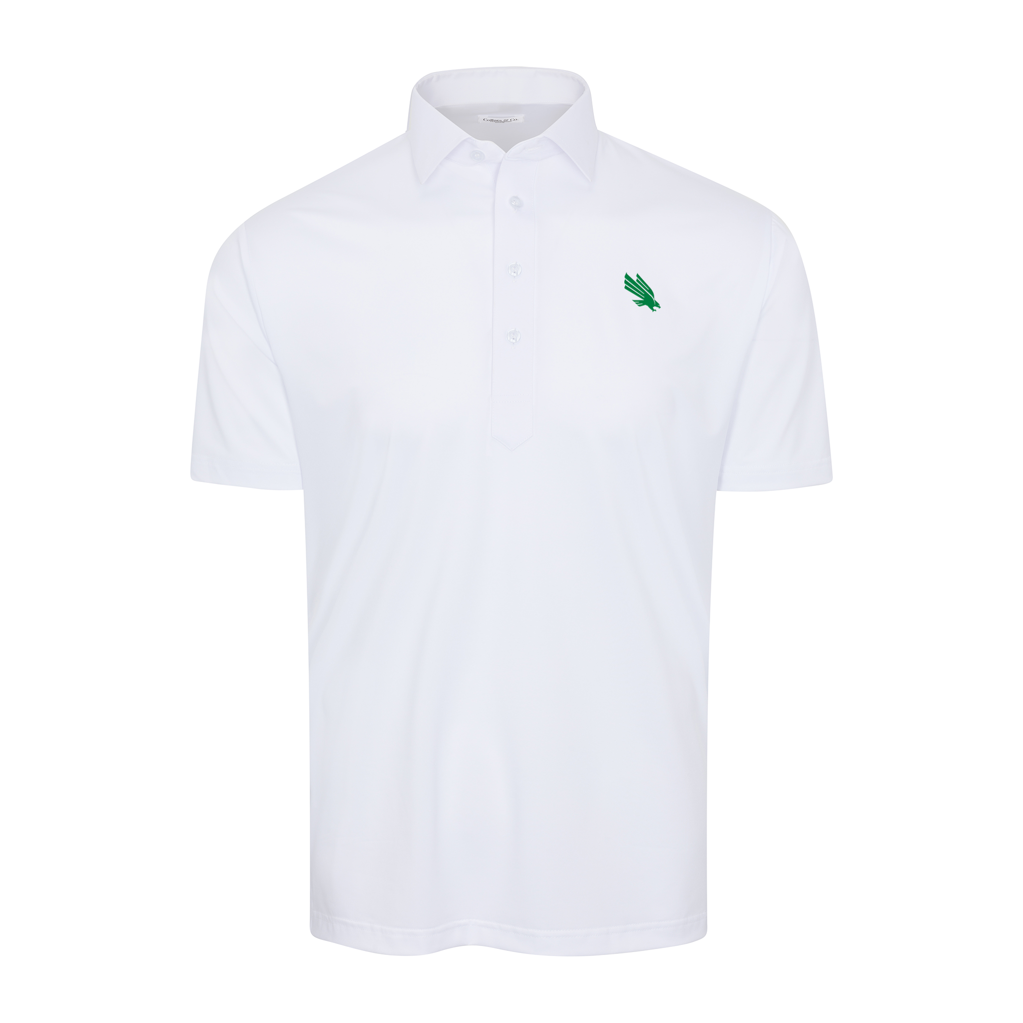 North Texas Semi-Spread Collar Polo White