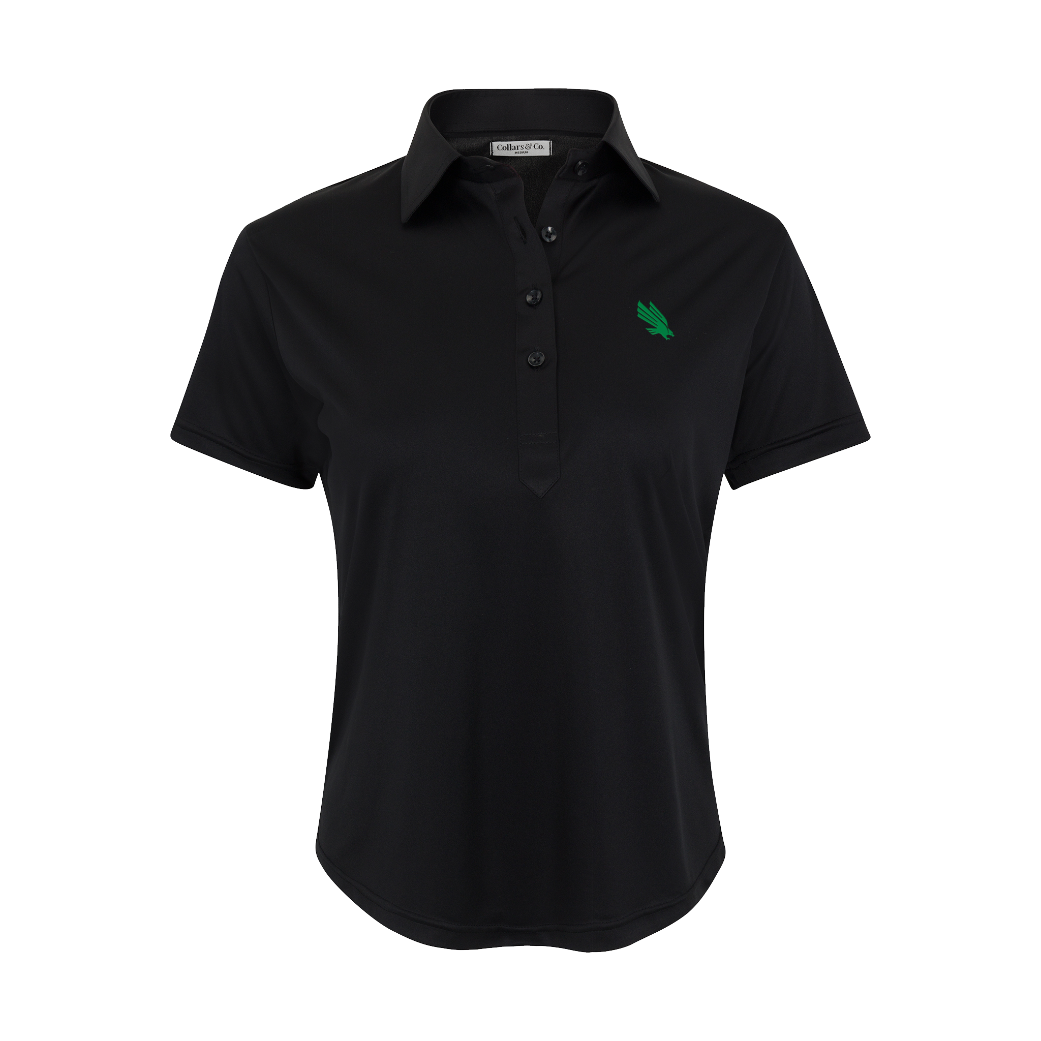 North Texas Women's Cap Sleeve Semi Spread Polo Black