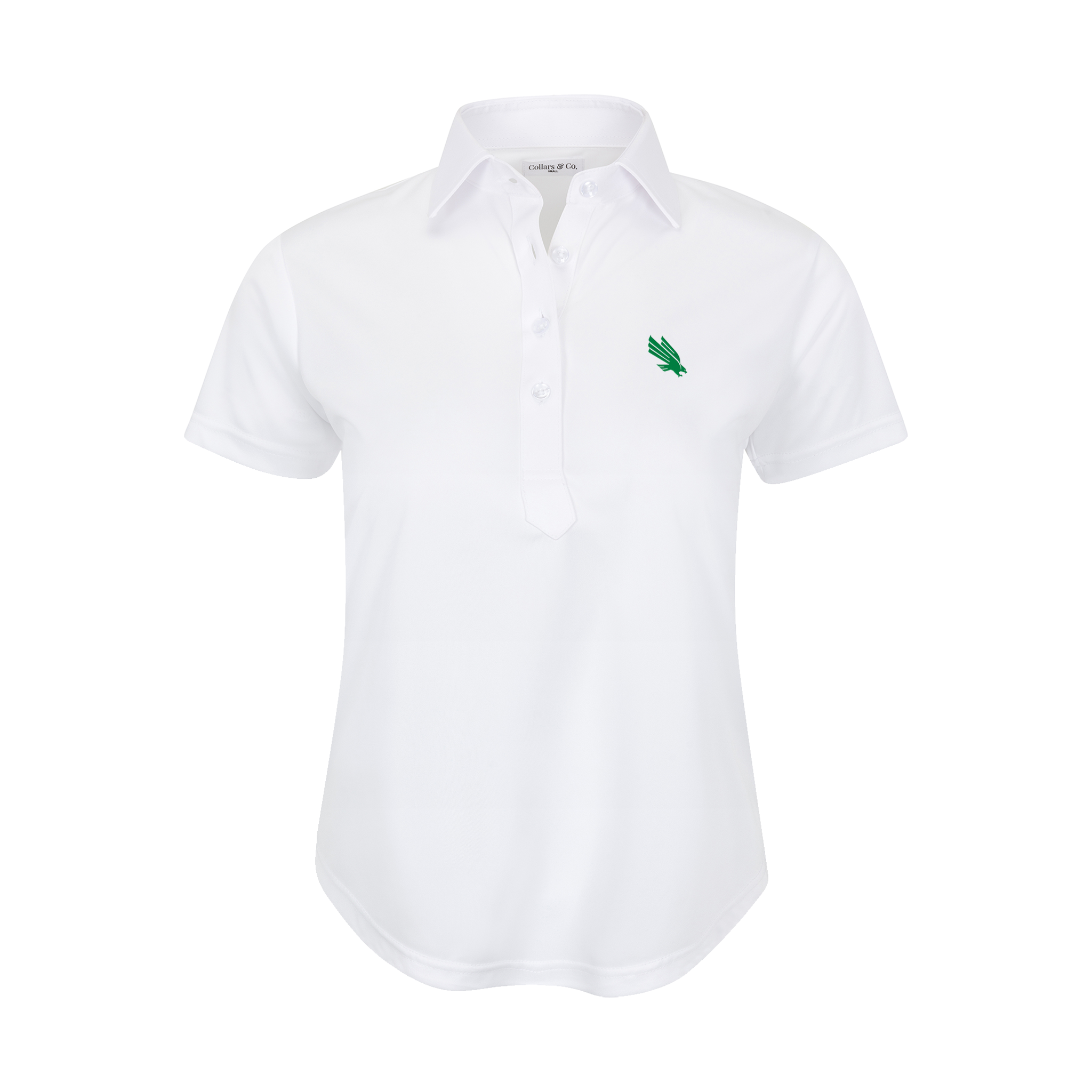 North Texas Women's Cap Sleeve Semi Spread Polo White