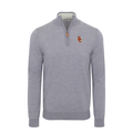 USC Grey Melange Cashmere Touch Australian Merino Quarter Zip Sweater