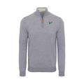 South Florida Grey Melange Cashmere Touch Australian Merino Quarter Zip Sweater