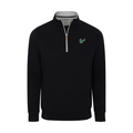 South Florida Heather Cloud Cotton Quarter Zip Pullover Black with Light Grey Trim