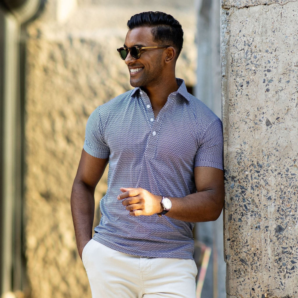 Semi-Spread Collar Polo Vantage Blue Relaxed
