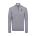 Utah Grey Melange Cashmere Touch Australian Merino Quarter Zip Sweater