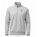 Virginia Heather Cloud Cotton Quarter Zip Pullover Light Grey