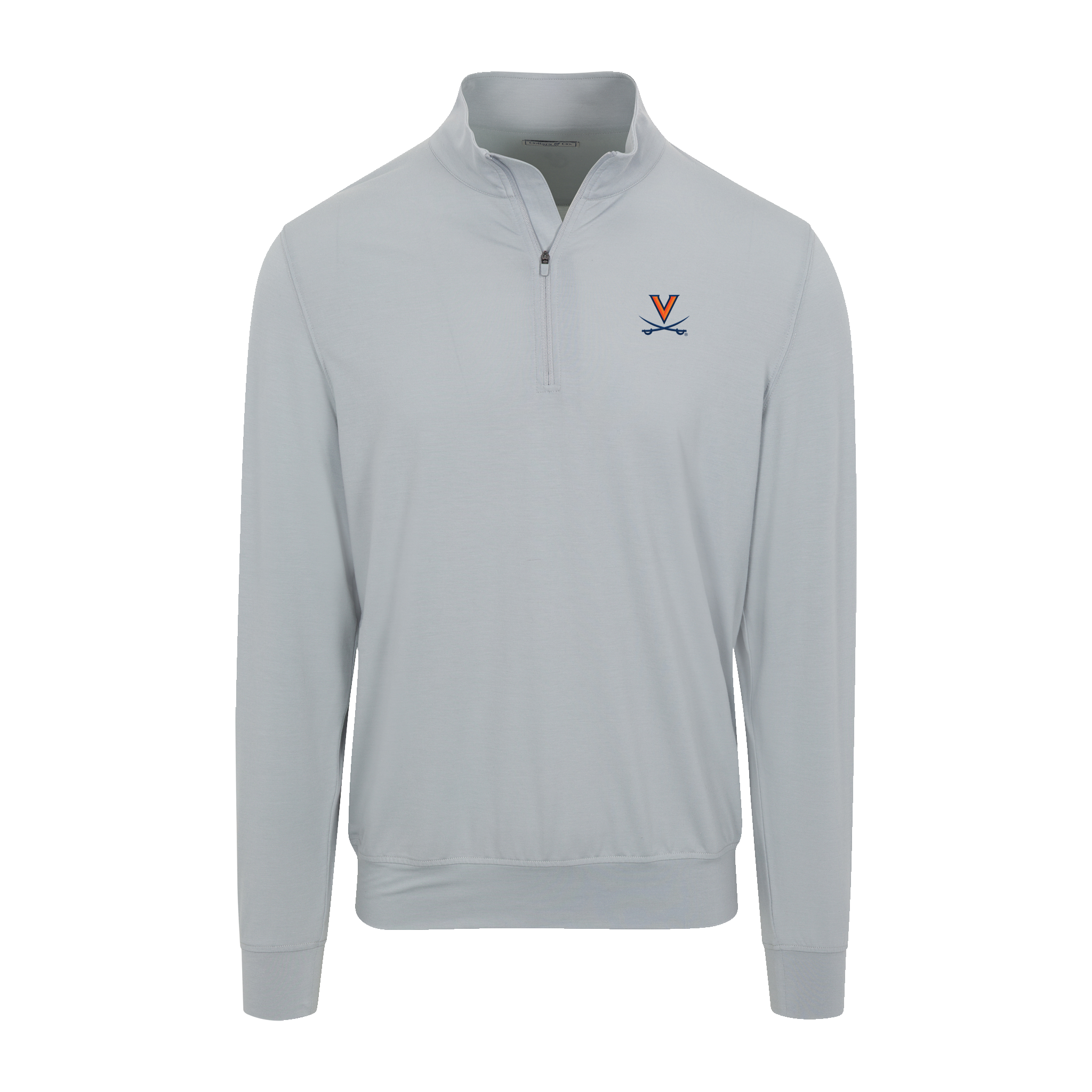 Virginia Velocity Performance Quarter Zip Light Grey
