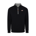 Virginia Tech Heather Cloud Cotton Quarter Zip Pullover Black with Light Grey Trim