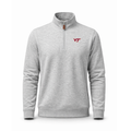 Virginia Tech Heather Cloud Cotton Quarter Zip Pullover Light Grey