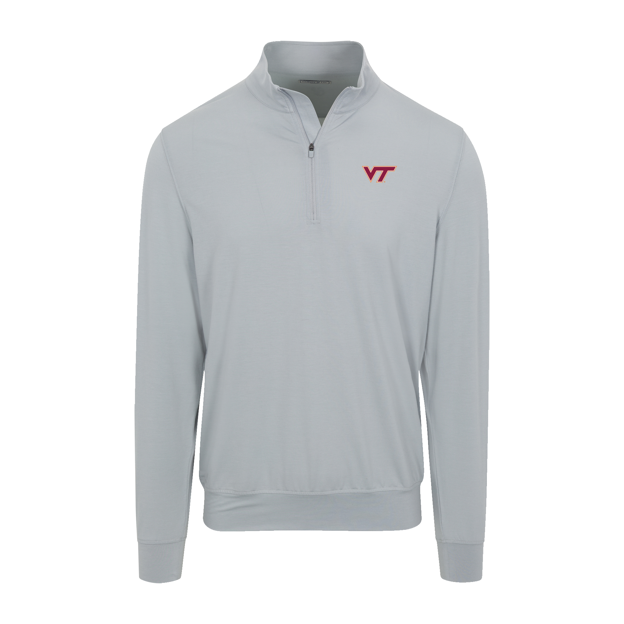 Virginia Tech Velocity Performance Quarter Zip Light Grey