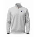 Xavier Heather Cloud Cotton Quarter Zip Pullover Light Grey