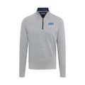 Collars & Co. Zeta Beta Tau Heather Cloud Cotton Quarter Zip Pullover Light Grey with Navy Trim