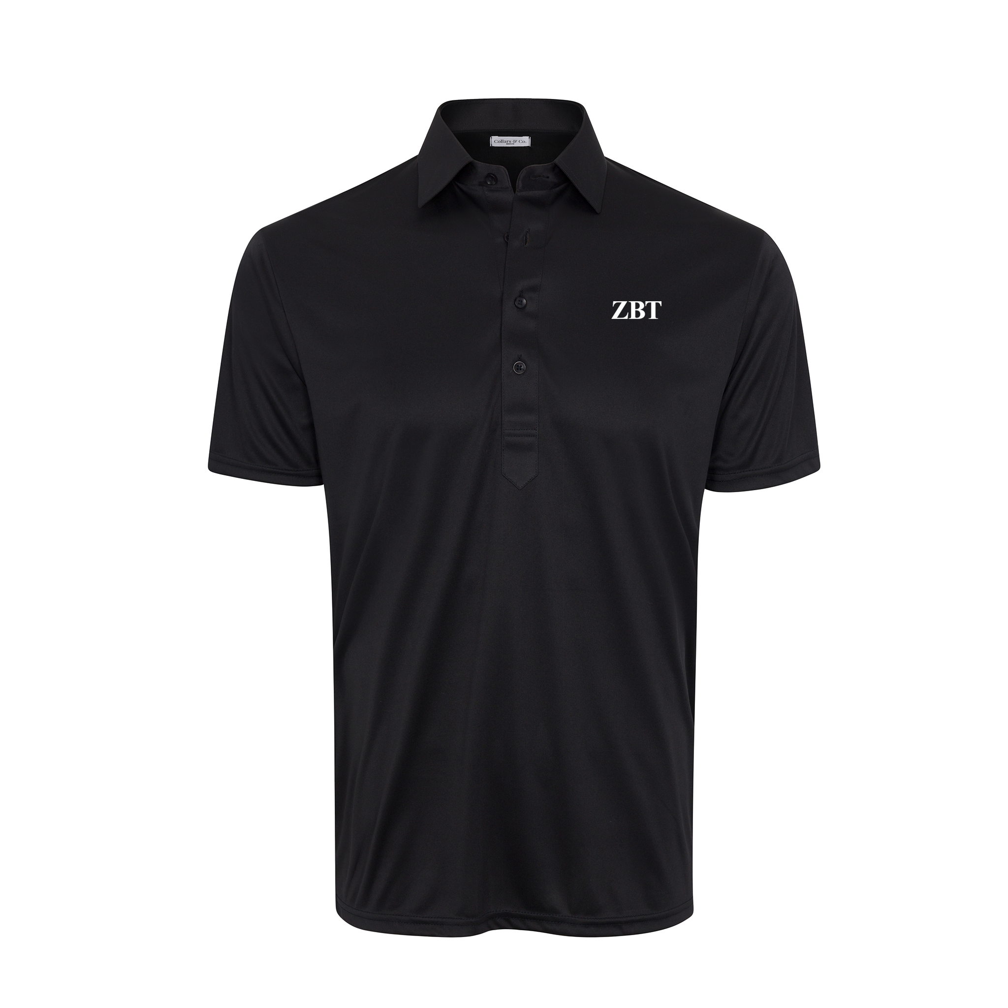 Collars & Co. Zeta Beta Tau Semi-Spread Collar Polo Black