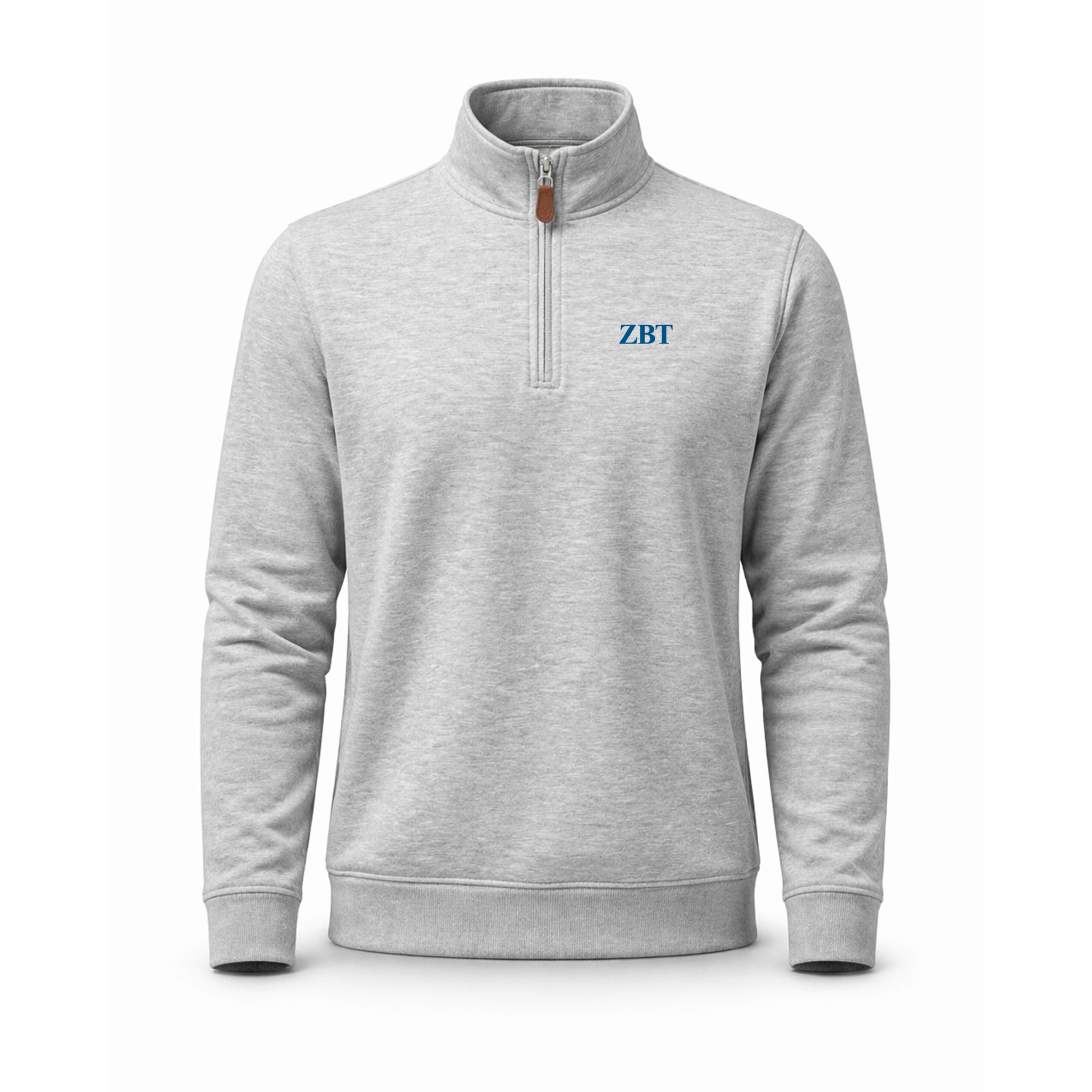 Collars & Co. Zeta Beta Tau Heather Cloud Cotton Quarter Zip Pullover Light Grey