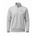 Collars & Co. Zeta Psi Heather Cloud Cotton Quarter Zip Pullover Light Grey