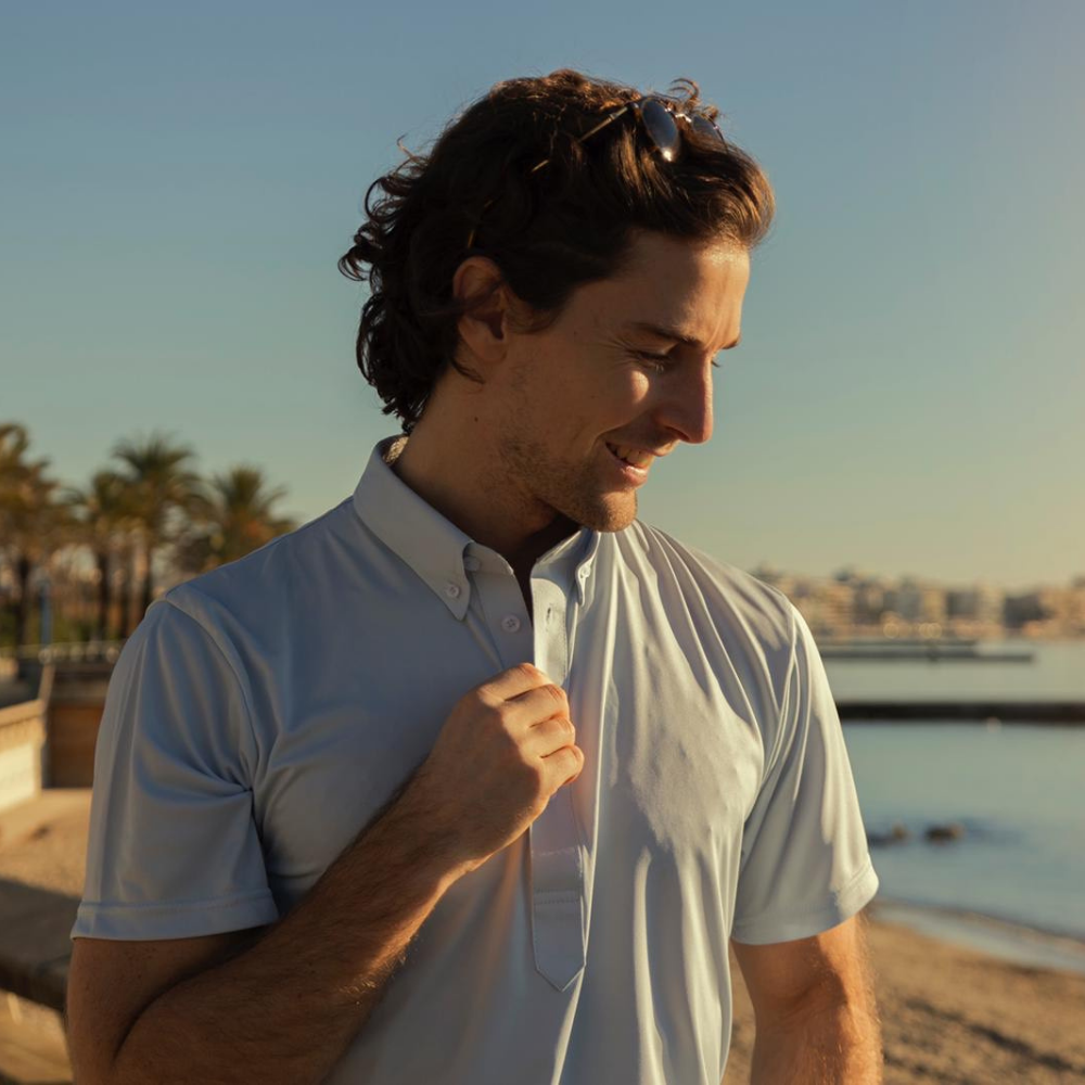 Oxford Button Down Collar Polo Light Blue