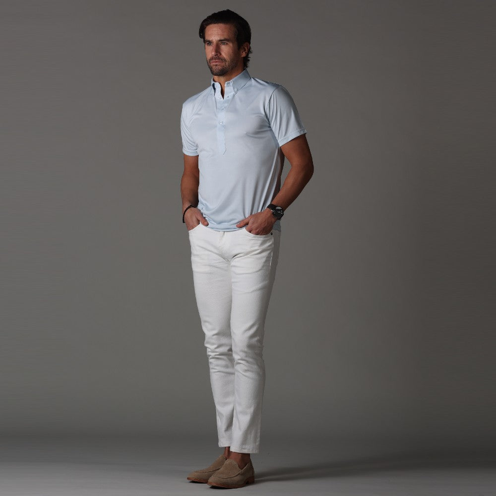 Oxford Button Down Collar Polo Light Blue