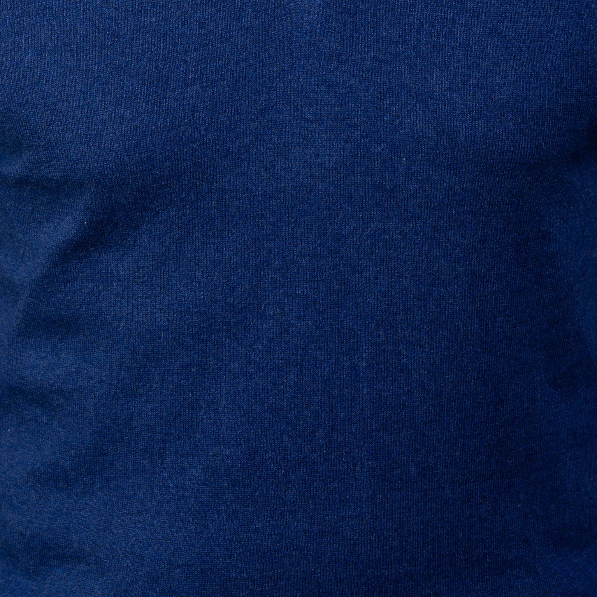 Indigo with Brown Suede Trim Luxury Touch Cotton and Cashmere Quarter Zip Sweater