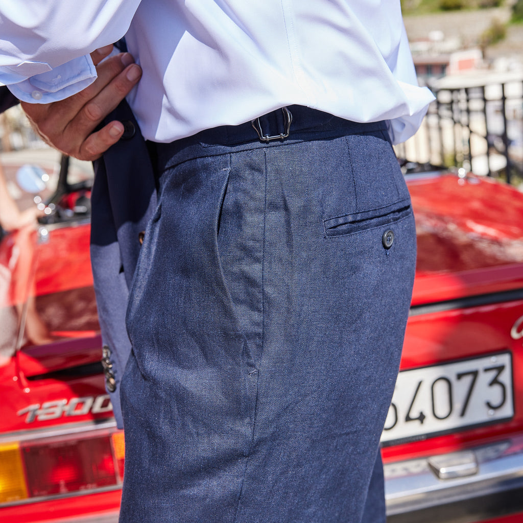 Amalfi Linen Trouser Navy