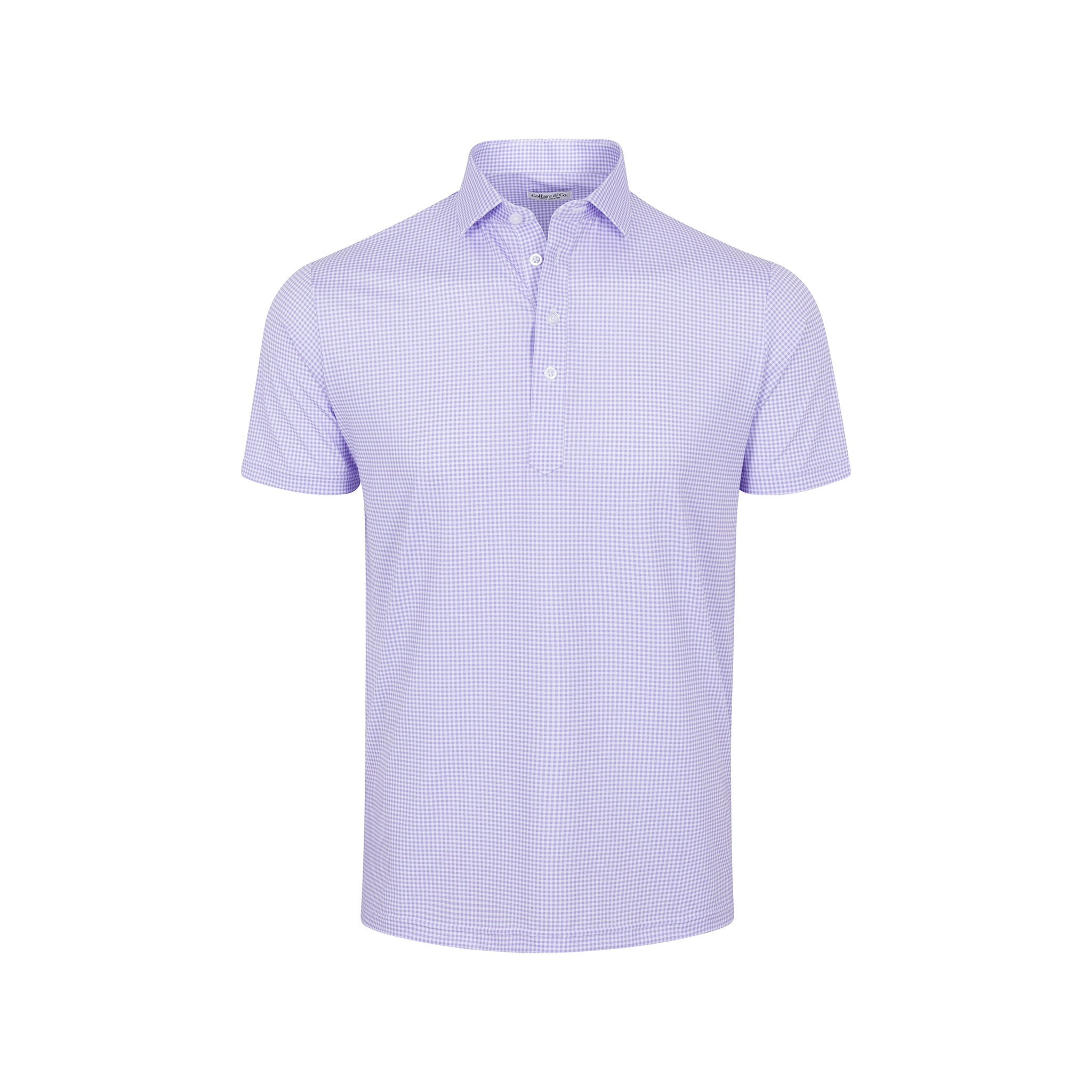 Featherweight Flex Polo Lavender Micro Gingham
