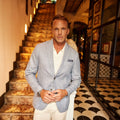 The Lorenzo Linen & Cotton Blazer Pacific Blue