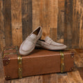Naples Penny Loafers Pewter Grey Suede