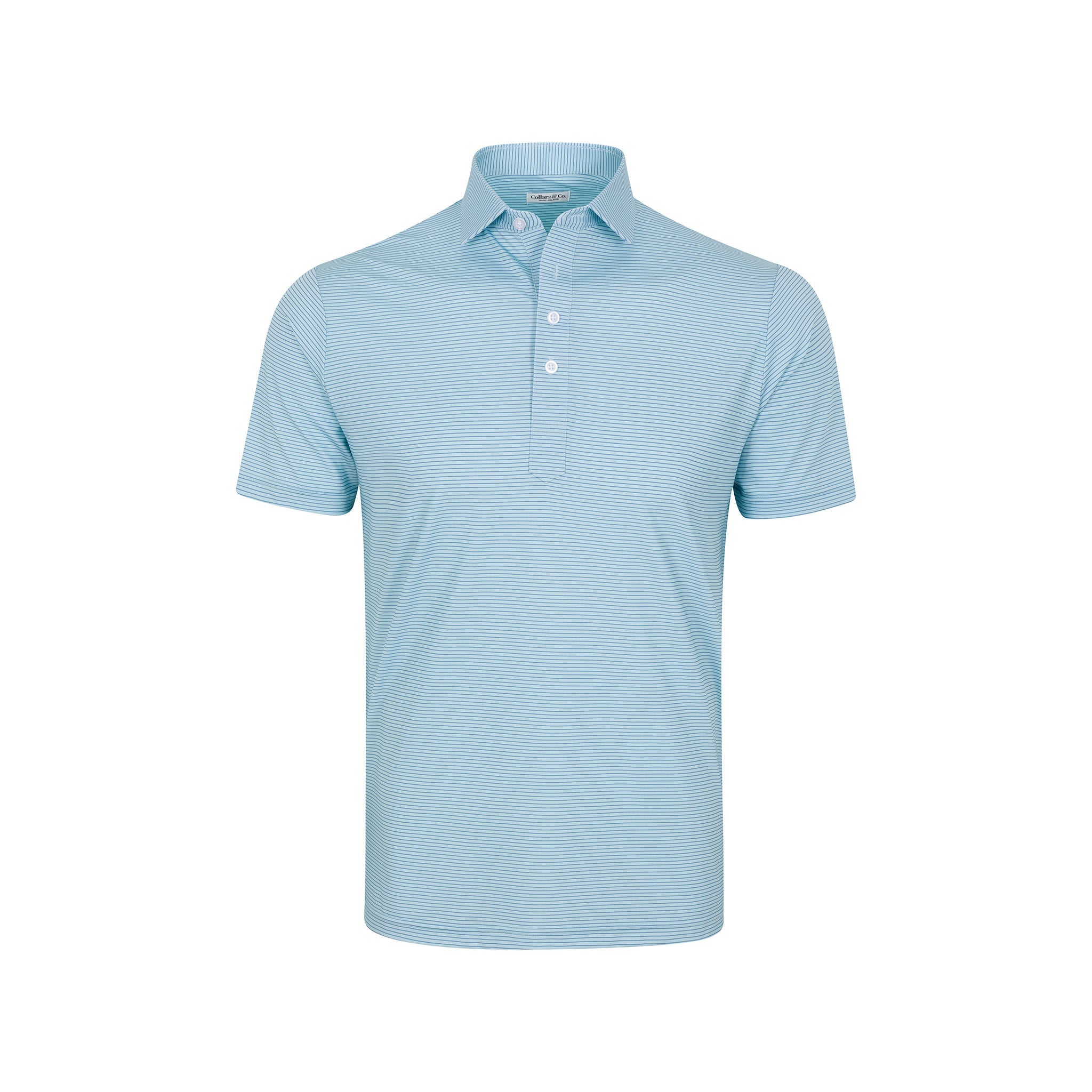 Featherweight Flex Polo Middleton Sage with Navy Stripe