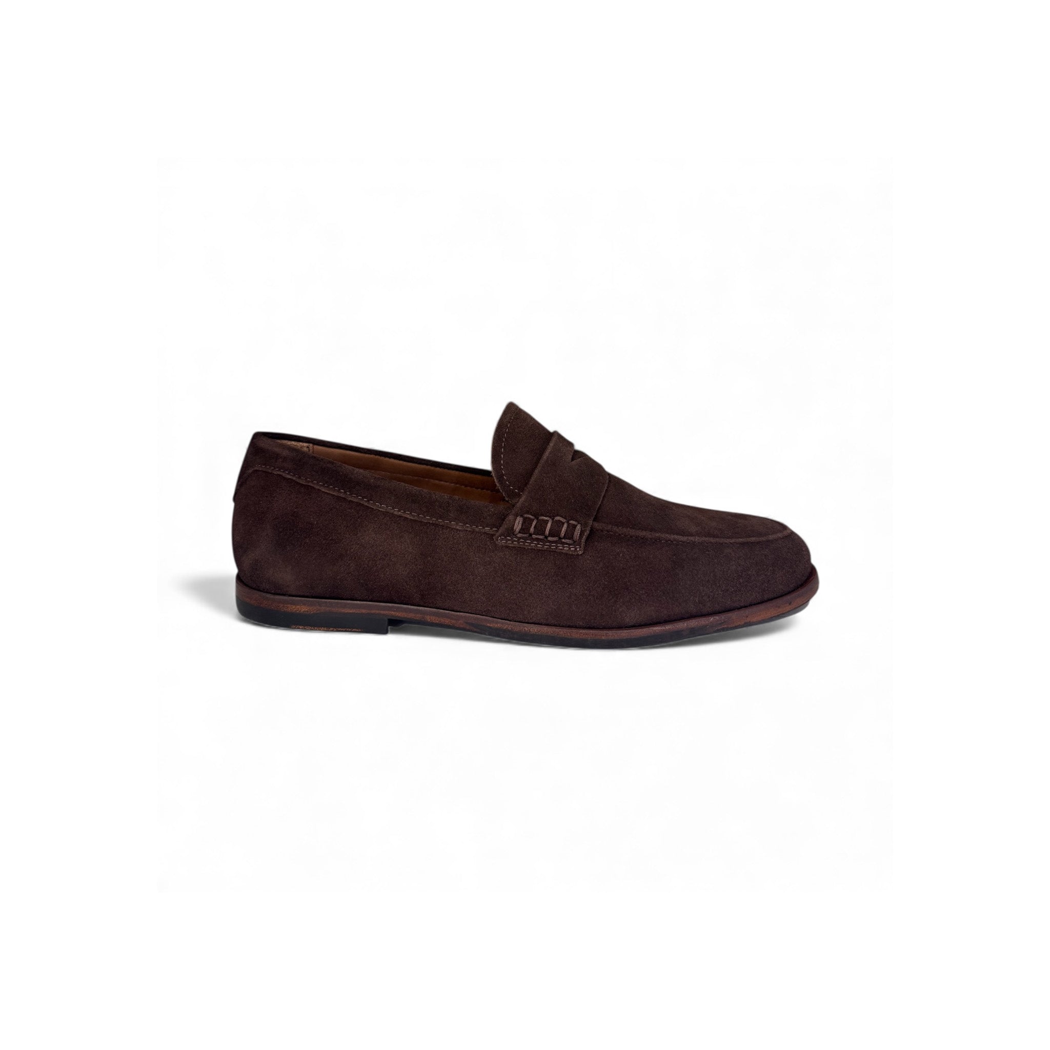 Naples Penny Loafers Chocolate Brown Suede