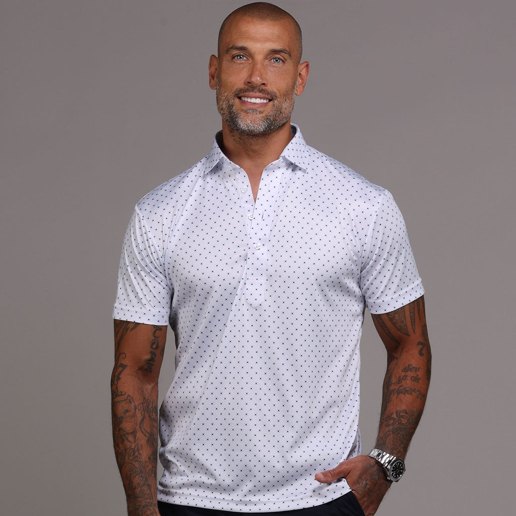 Semi-Spread Collar Polo White Pebble Beach 5 Diamond Relaxed