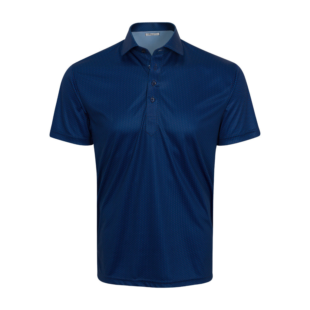 Semi-Spread Collar Polo Diamond Dot Red and Navy