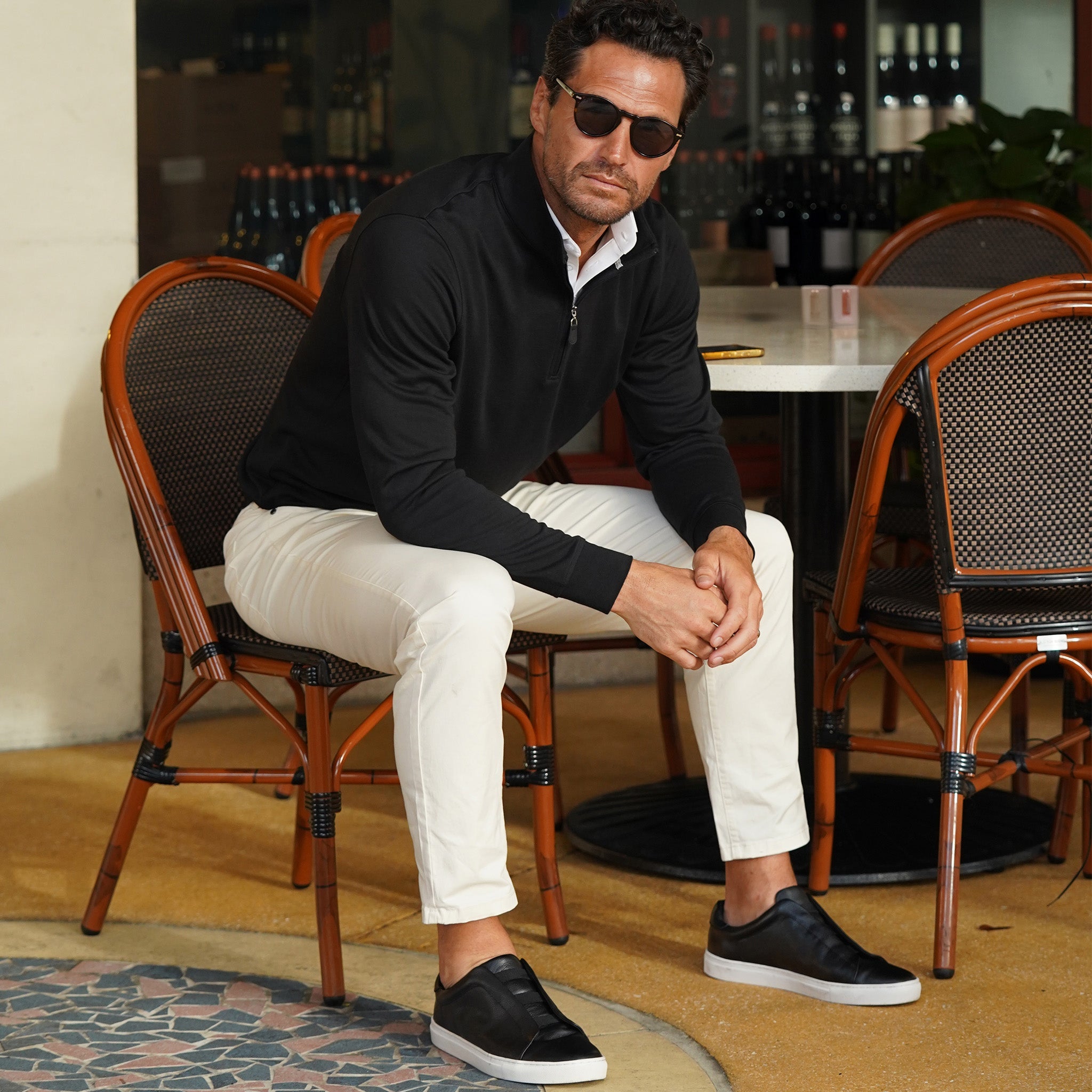 Sorrento Sneaker Black Pebble Grain