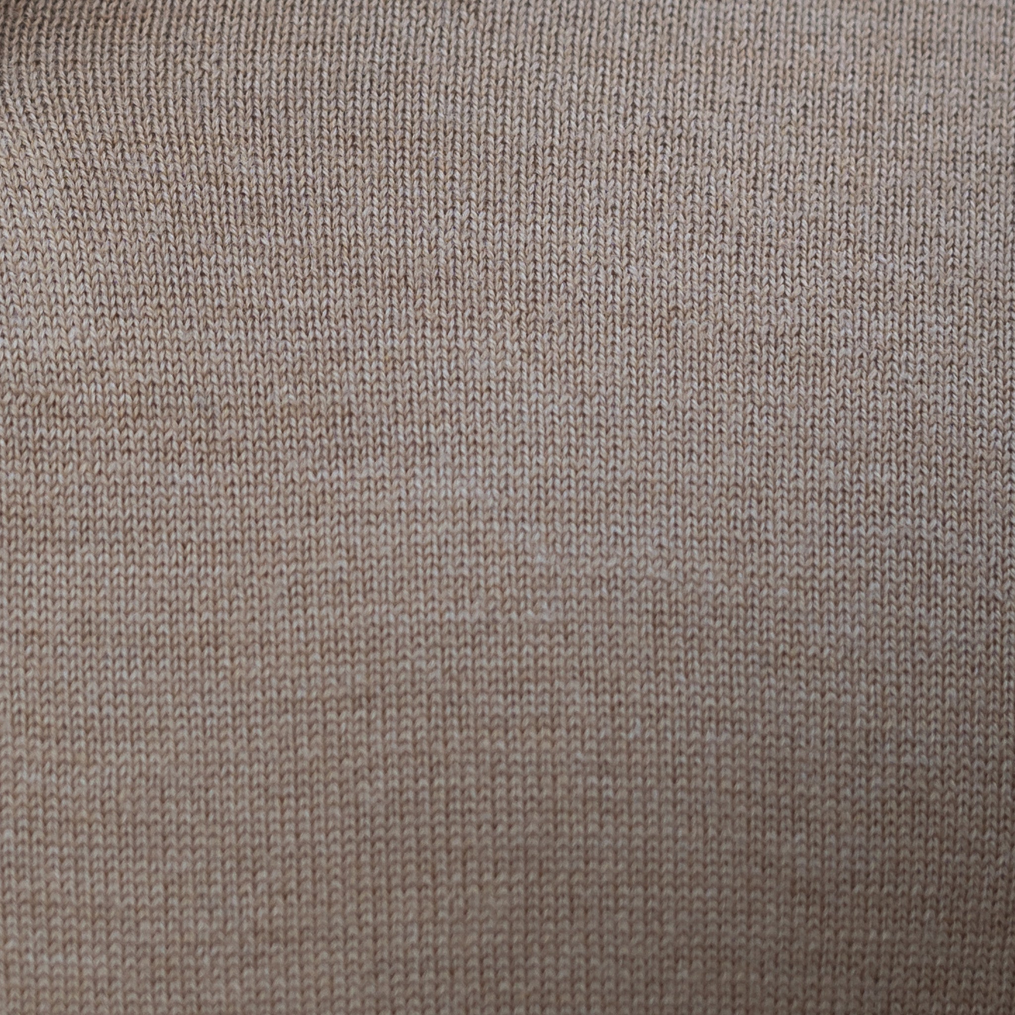 Bellagio Three Button Long Sleeve Merino Polo Camel