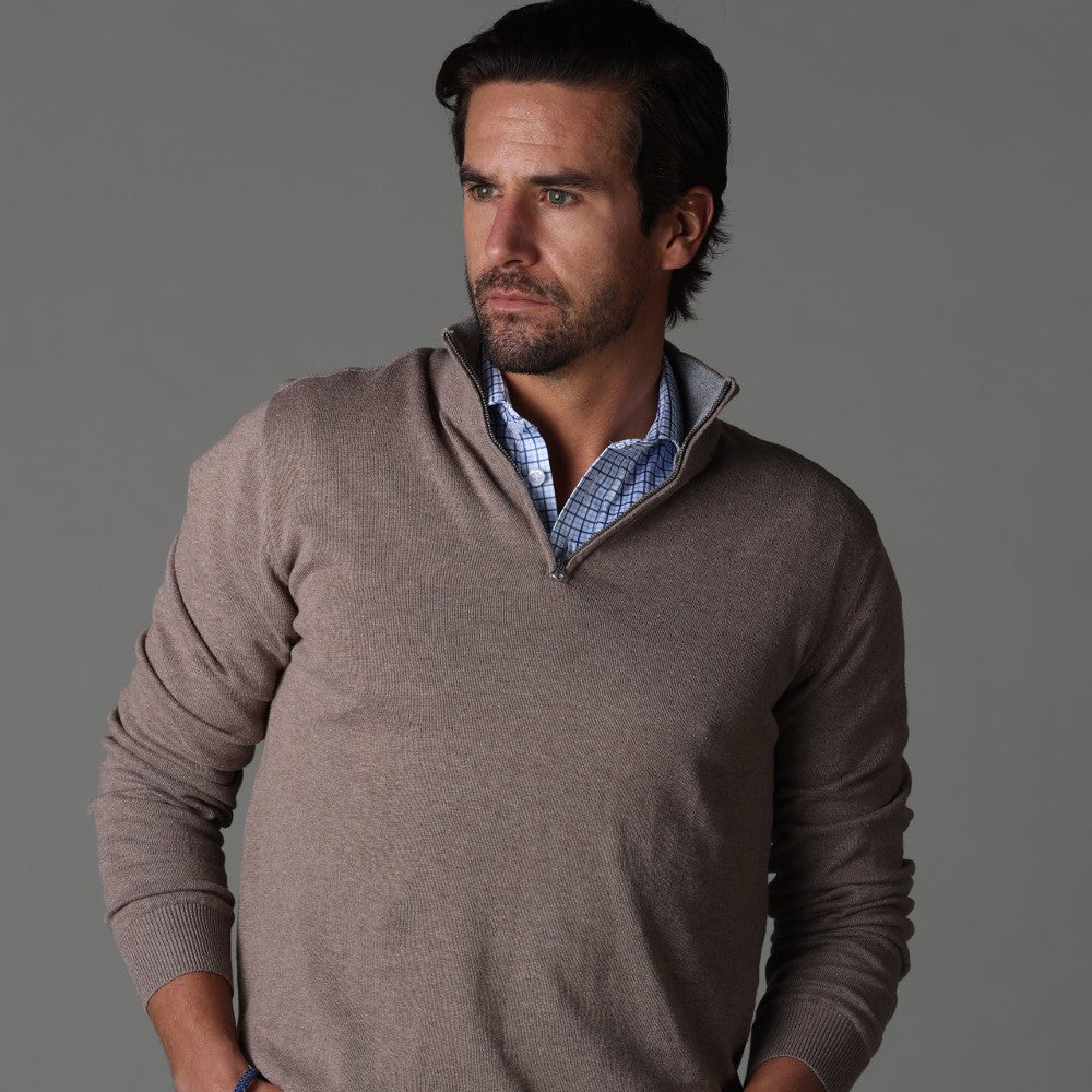 Semi-Spread Collar Polo Blue Tattersall Relaxed