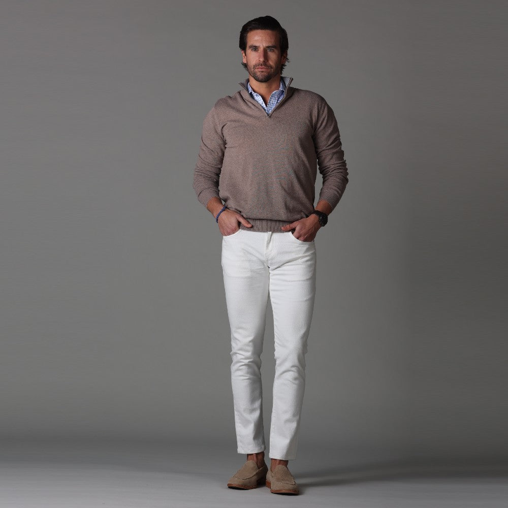 Semi-Spread Collar Polo Blue Tattersall Relaxed
