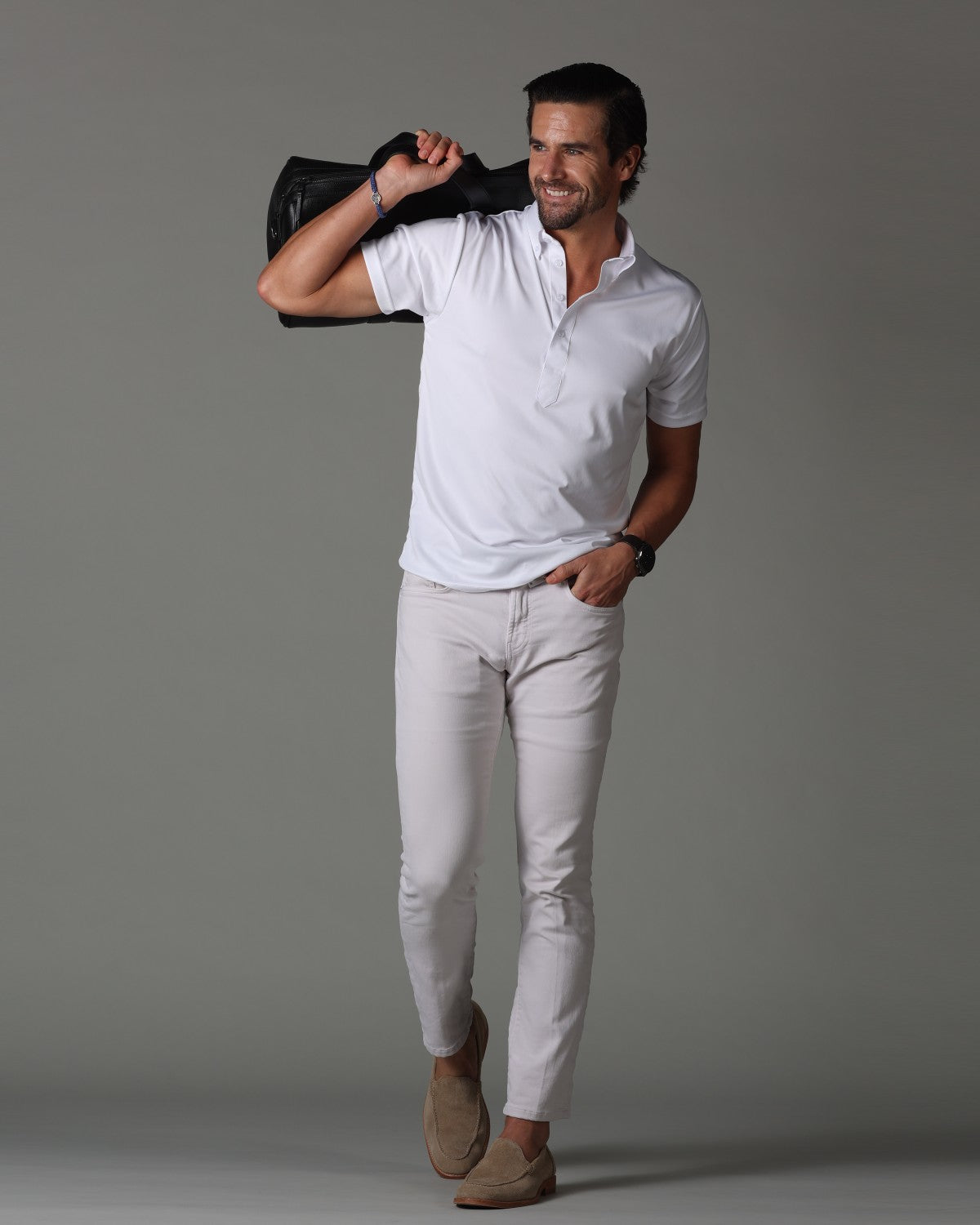 Oxford Button Down Collar Polo White Original Tall