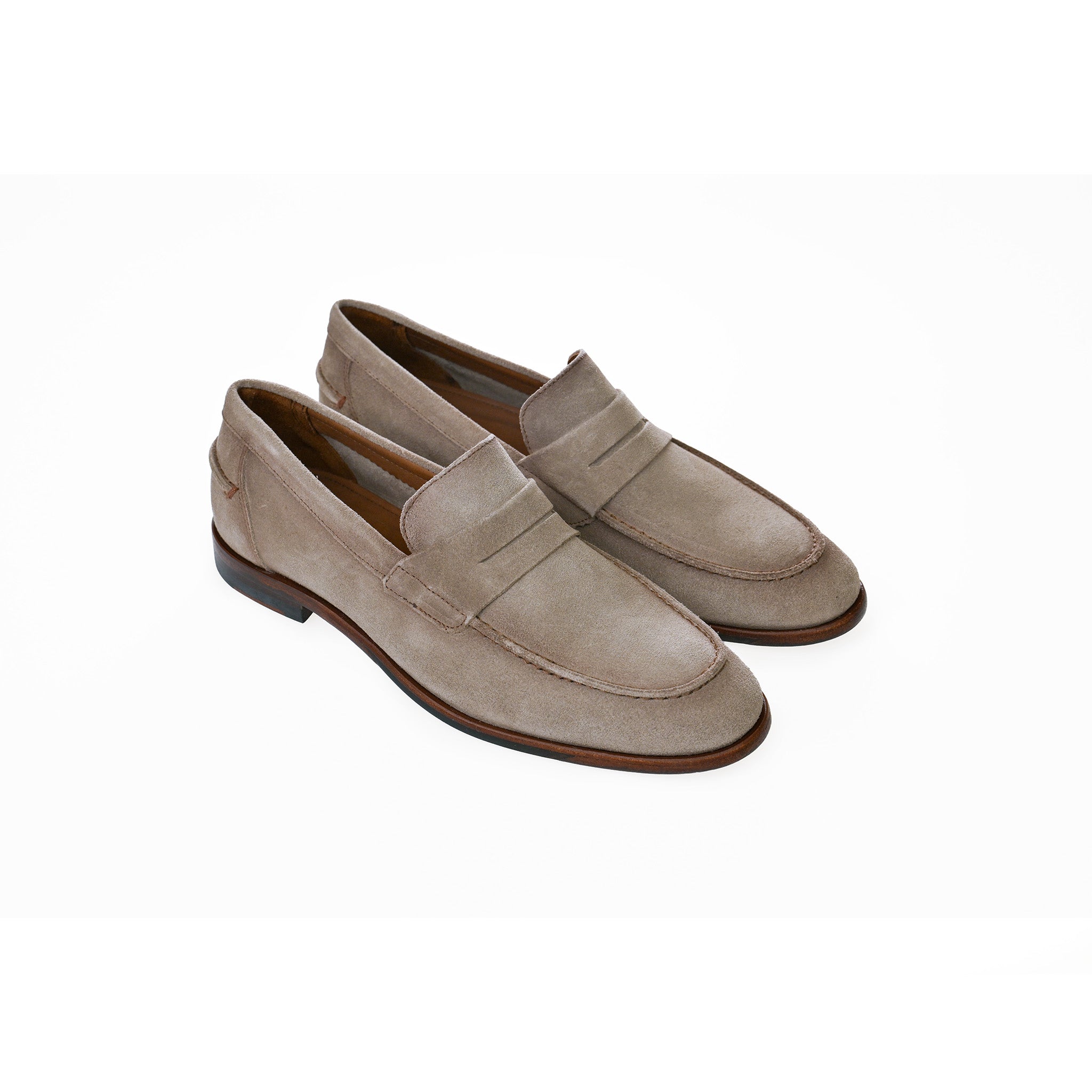 Naples Penny Loafers Pewter Grey Suede
