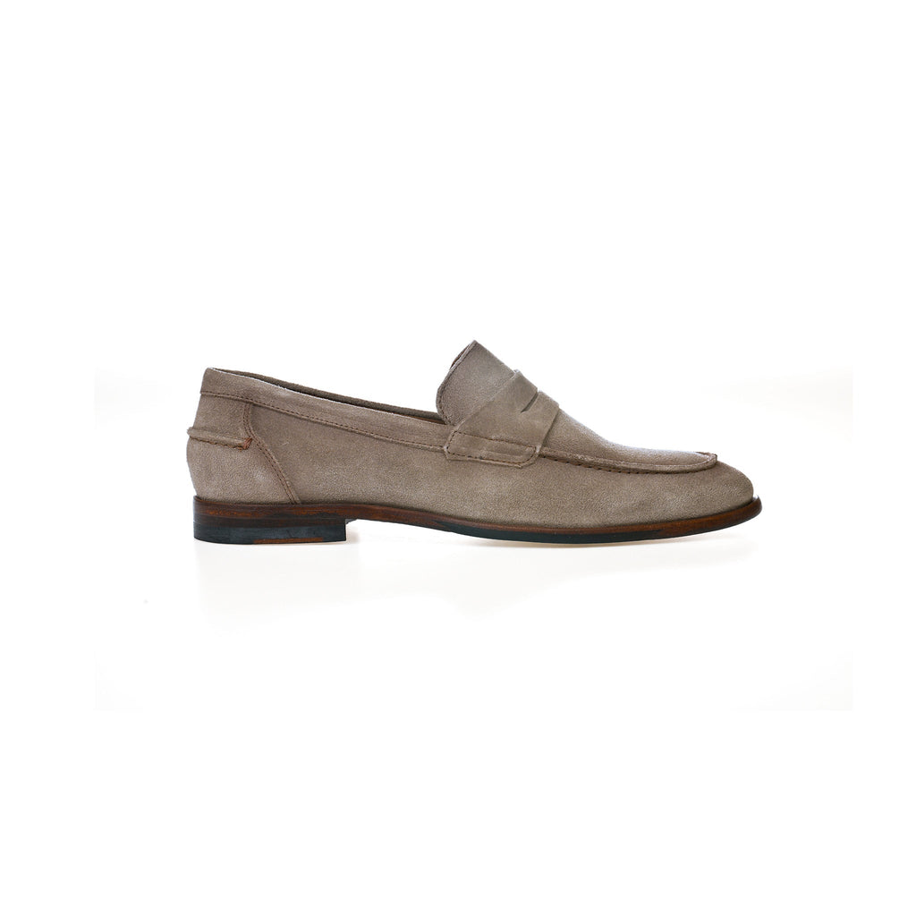 Naples Penny Loafers Pewter Grey Suede
